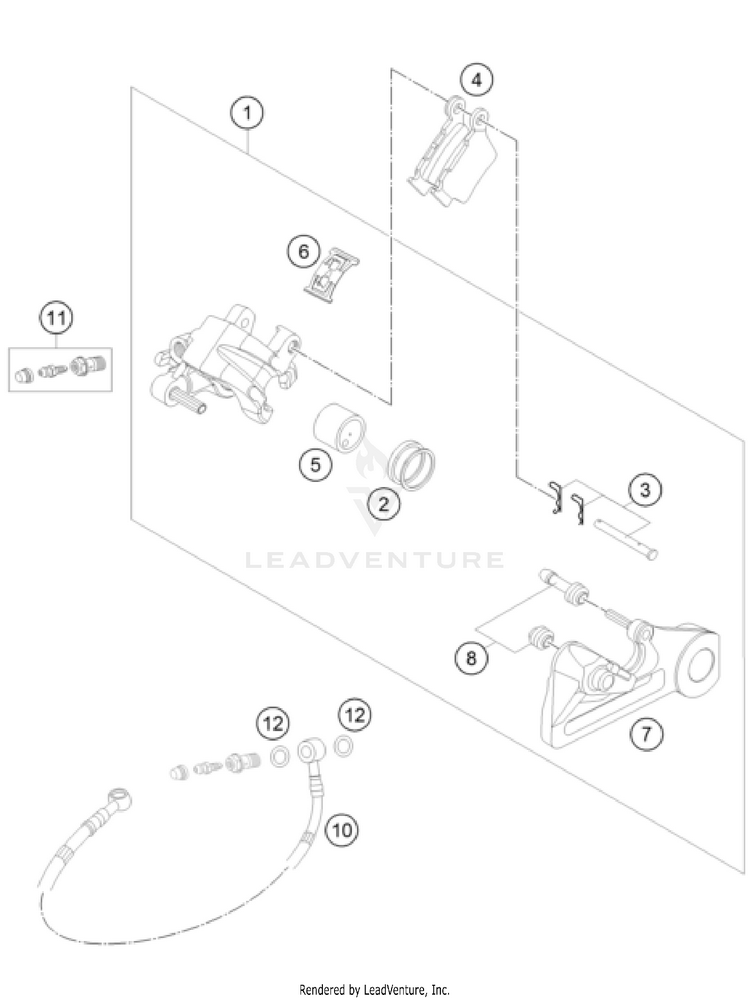 Rear Brake Caliper 150 XC-W TPI US CHASSIS - 2022 Schematic