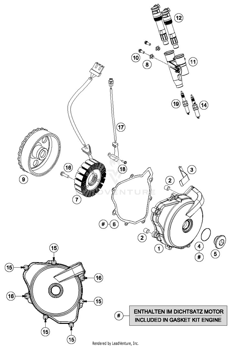 Ignition System 690 DUKE WHITE Engine - 2016 Schematic