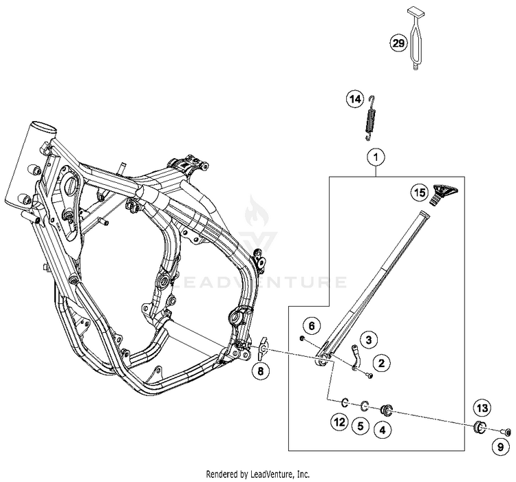 Side / Center Stand 500 EXC-F CHASSIS - 2018 Schematic