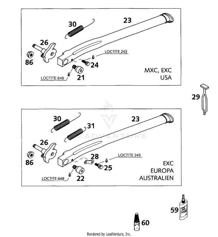 Side And Centerstand 200 EXC Chassis - 2001 Schematic