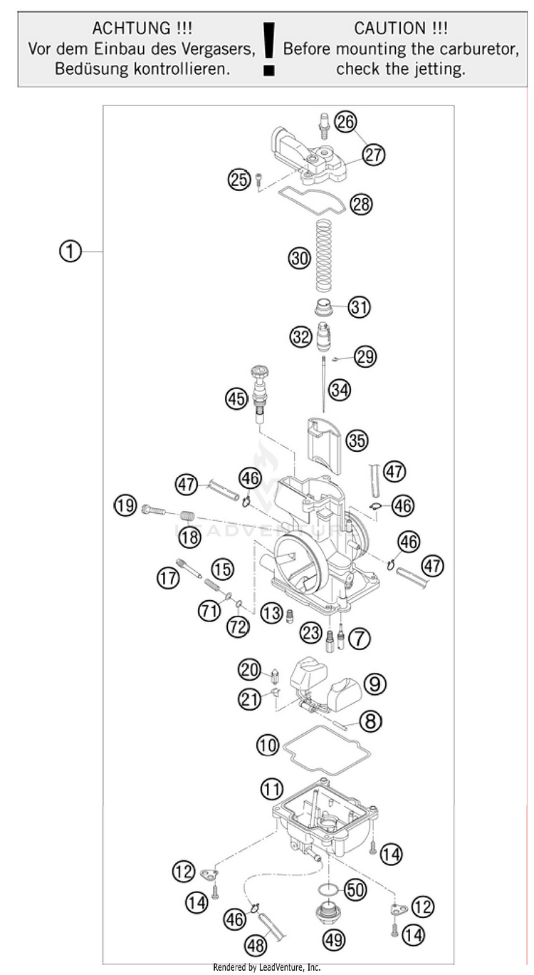 Carburetor 150 SX Engine - 2011 Schematic
