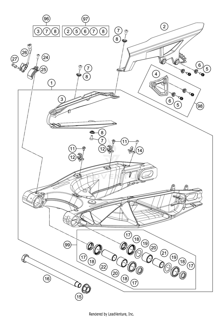 Swing Arm 1290 SUPER ADVENTURE S SILVER CHASSIS - 2020 Schematic