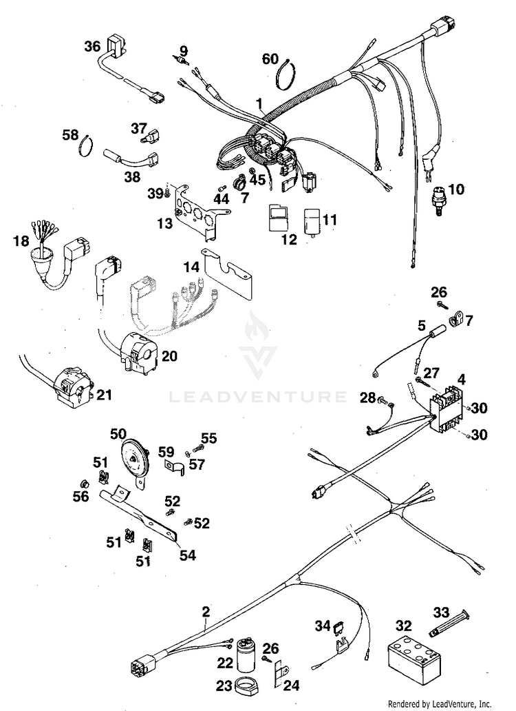 Wiring Harnesss 620 RXC Chassis - 1996 Schematic