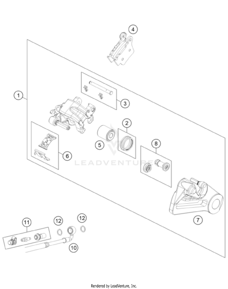 Rear Brake Caliper Schematic