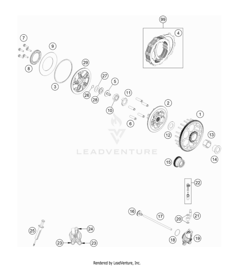Clutch 150 / EXC / XC-W Engine - 2023 Schematic