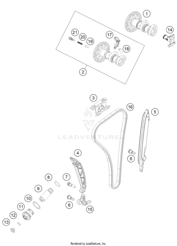 Timing Drive 350 EXC-F ENGINE - 2024 Schematic