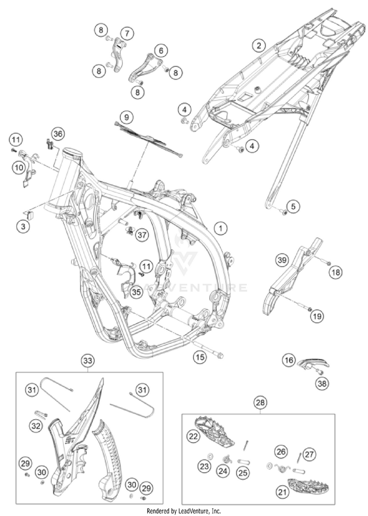 Frame 450 SX-F CHASSIS - 2024 Schematic