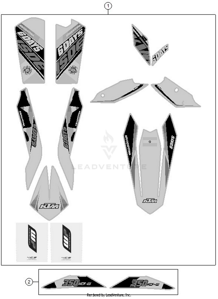 Decal 350 XCFW SIXDAYS Chassis - 2015 Schematic