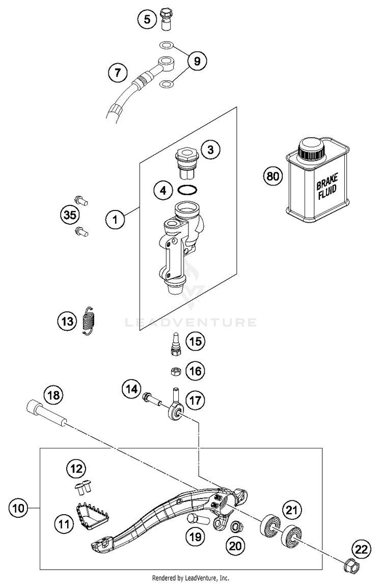 Rear Brake Control 300 XC CHASSIS - 2017 Schematic