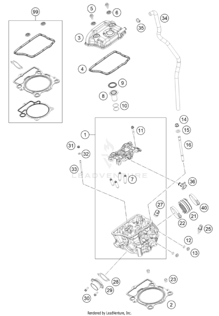Cylinder Head 350 SX-F ENGINE - 2026 Schematic