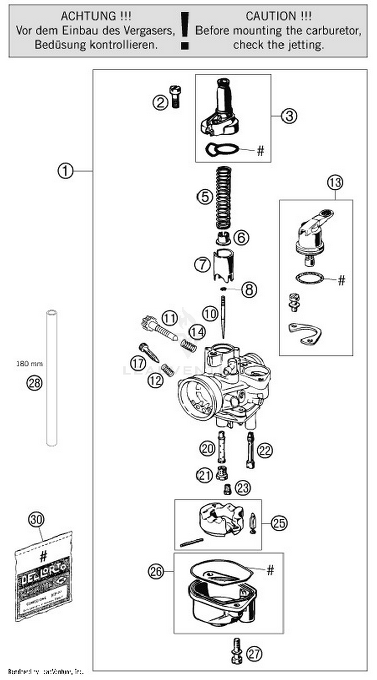 Carburetor 50 SX MINI Engine - 2016 Schematic