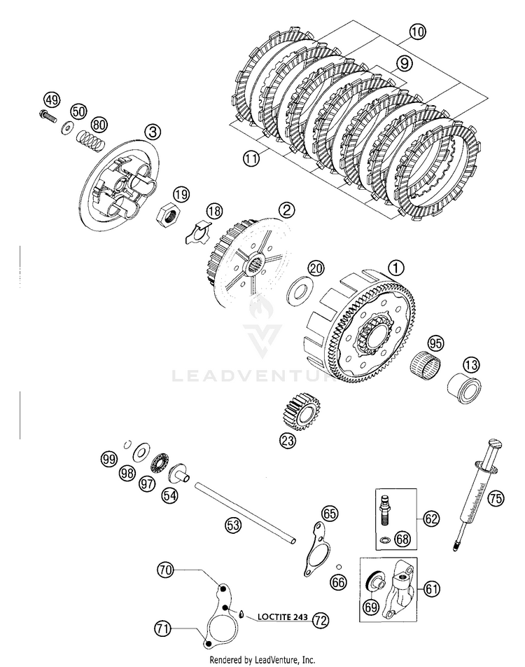 Clutch 200 EXC Engine - 2004 Schematic