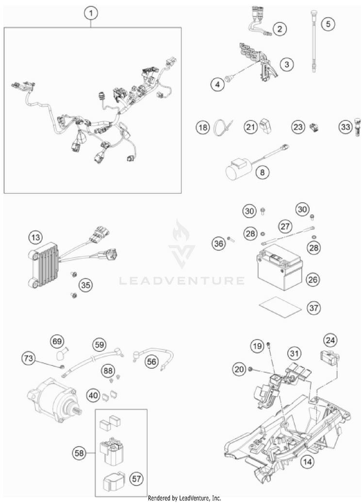 Wiring Harness 250 XC TPI US CHASSIS - 2022 Schematic
