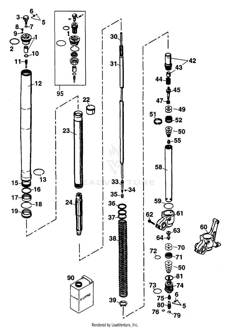 Fork Legs Wp 250 MXC Chassis - 2001 Schematic