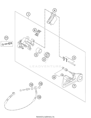 Rear Brake Caliper Schematic