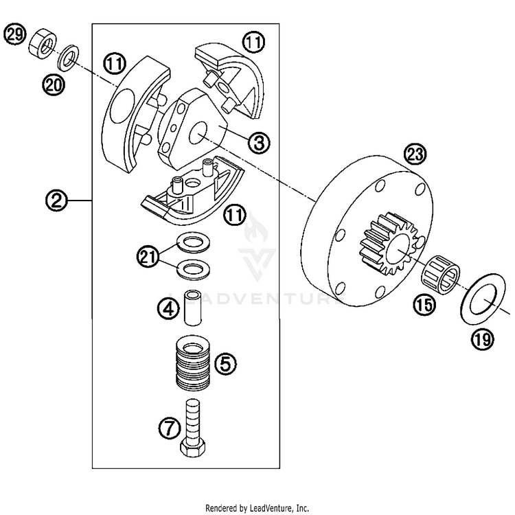 Clutch 50 SX Mini USA Engine - 2008 Schematic