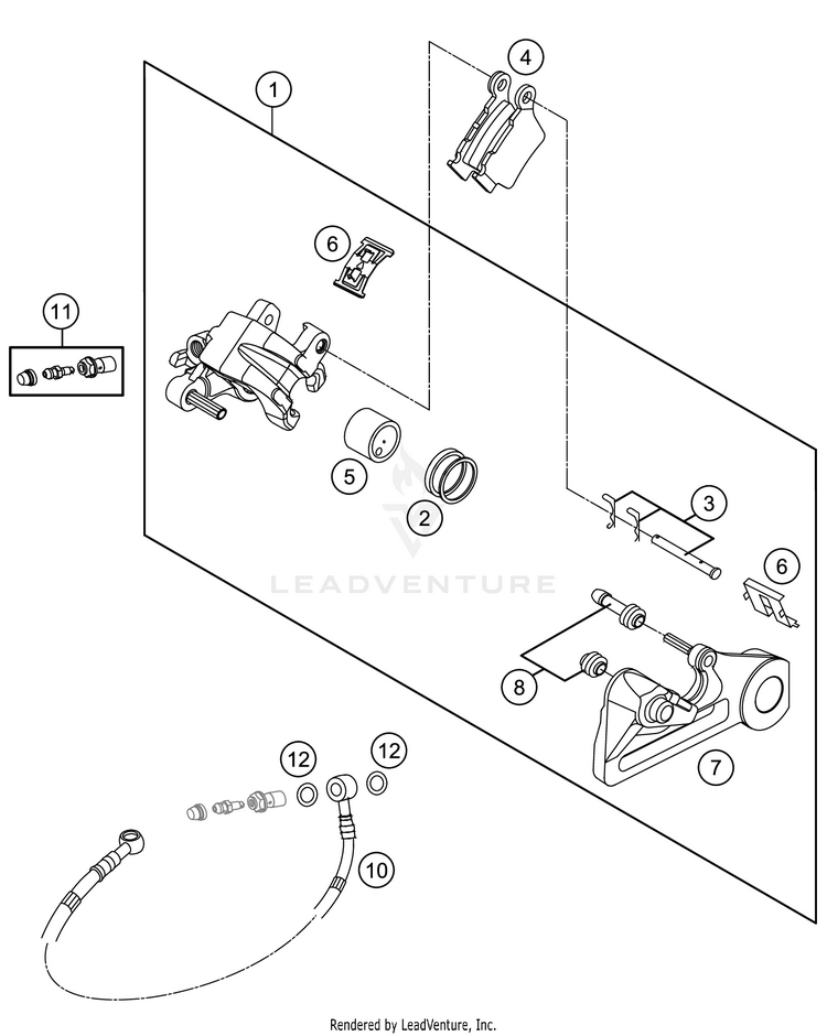 Rear Brake Caliper 350 SX-F CHASSIS - 2020 Schematic