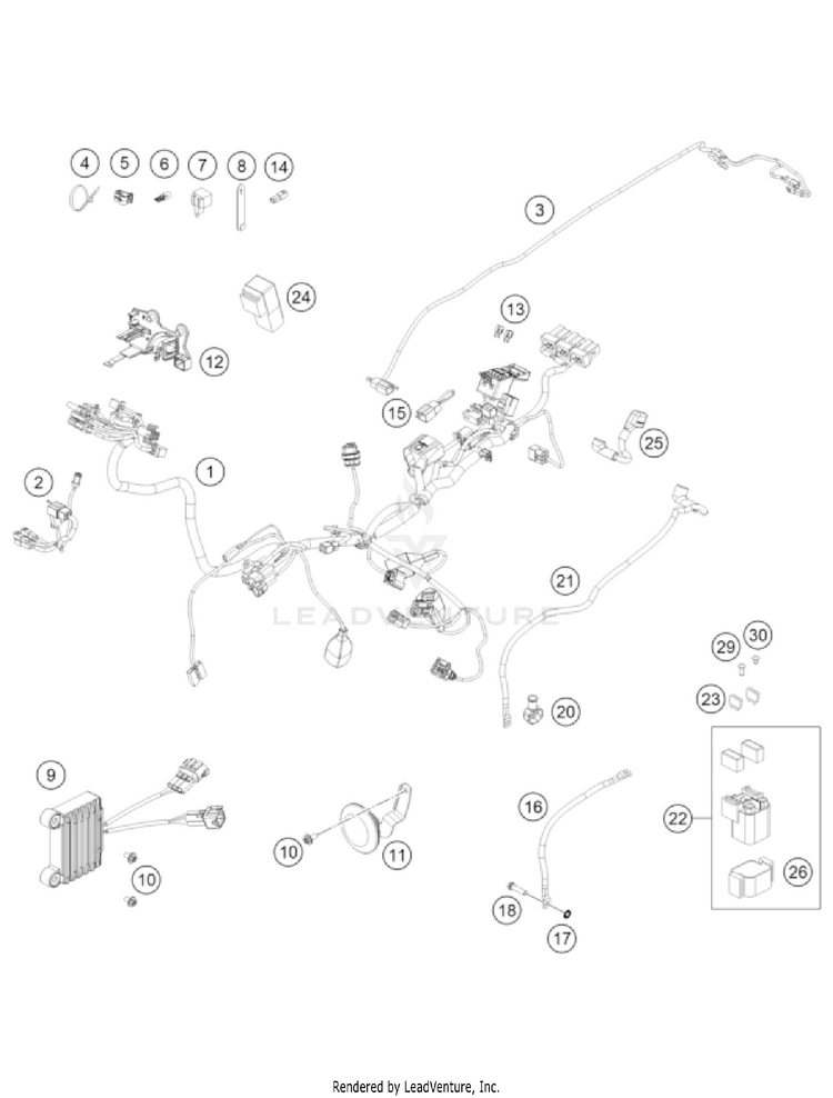 Wiring Harness 350 EXC-F US CHASSIS - 2022 Schematic