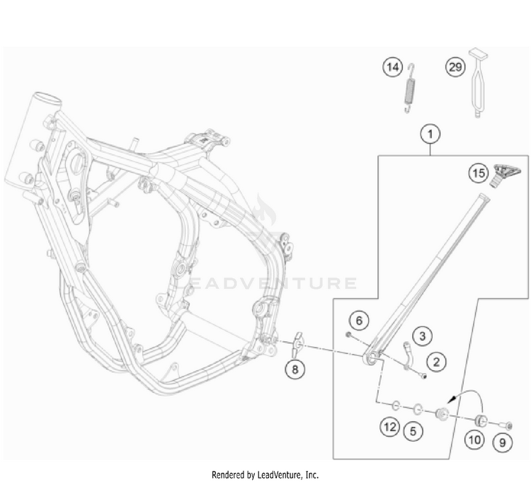 Side / Center Stand 150 XC-W TPI US CHASSIS - 2022 Schematic