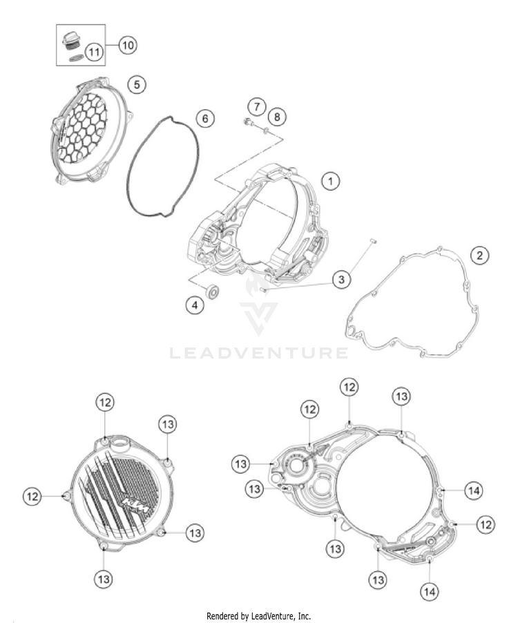 Clutch Cover 250 SX ENGINE - 2026 Schematic