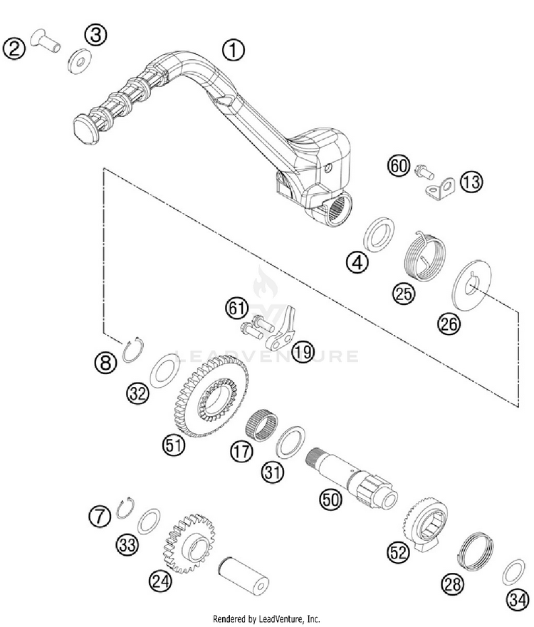 Kick Starter 300 XC Engine - 2012 Schematic