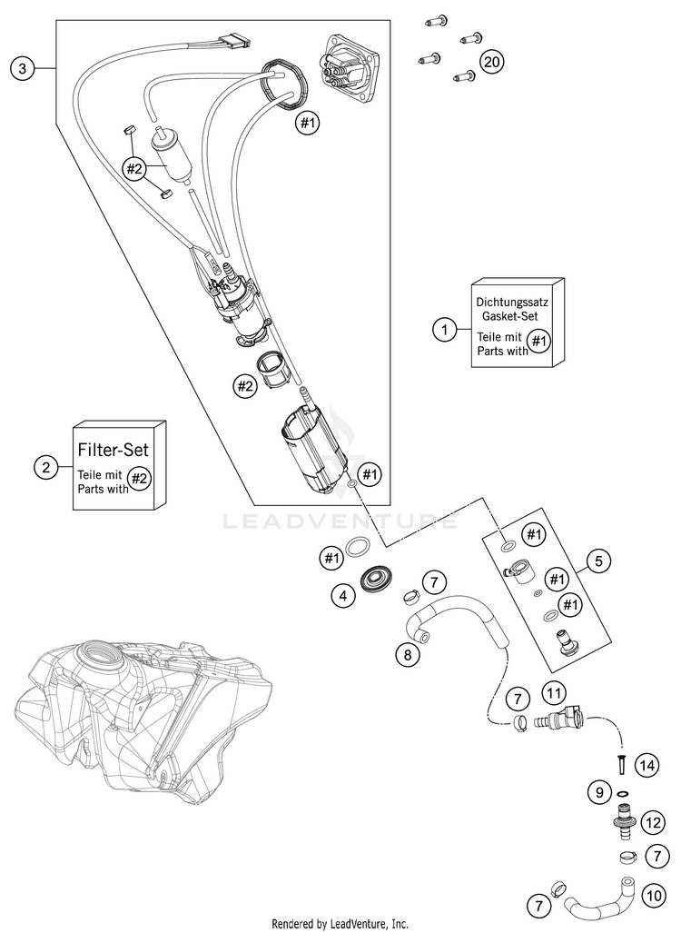 Fuel Pump 350 SX-F CHASSIS - 2020 Schematic