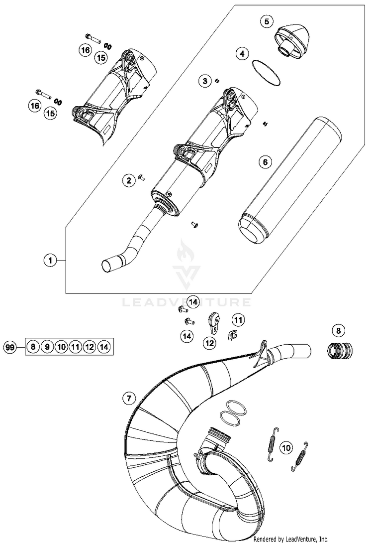 Exhaust System 250 SX CHASSIS - 2017 Schematic