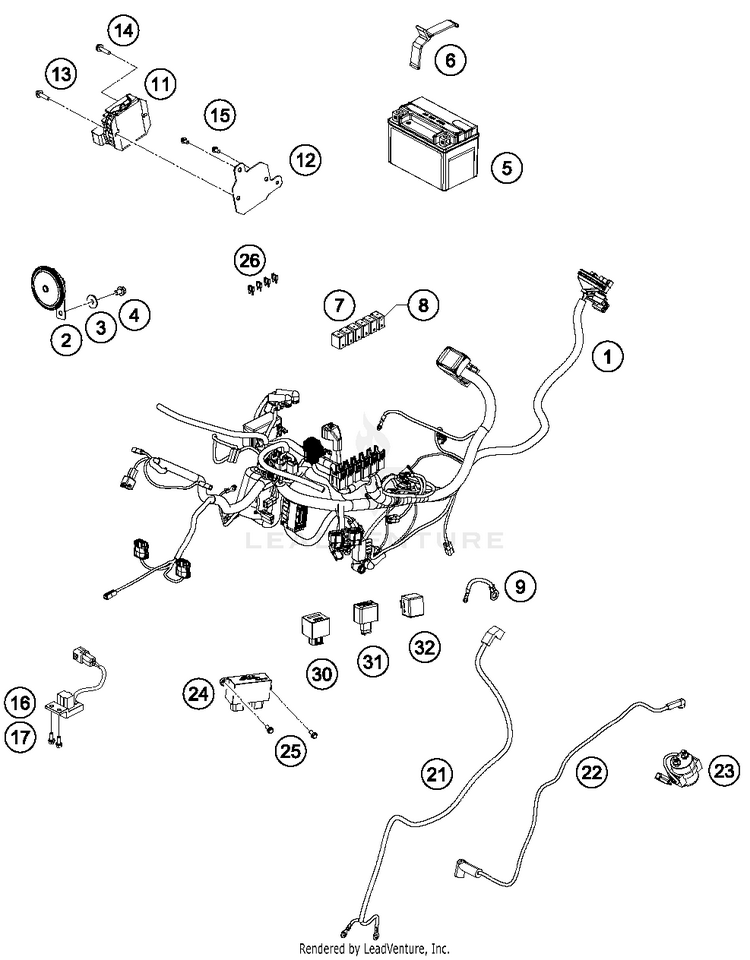 Wiring Harness RC 390 CUP USA Chassis - 2015 Schematic