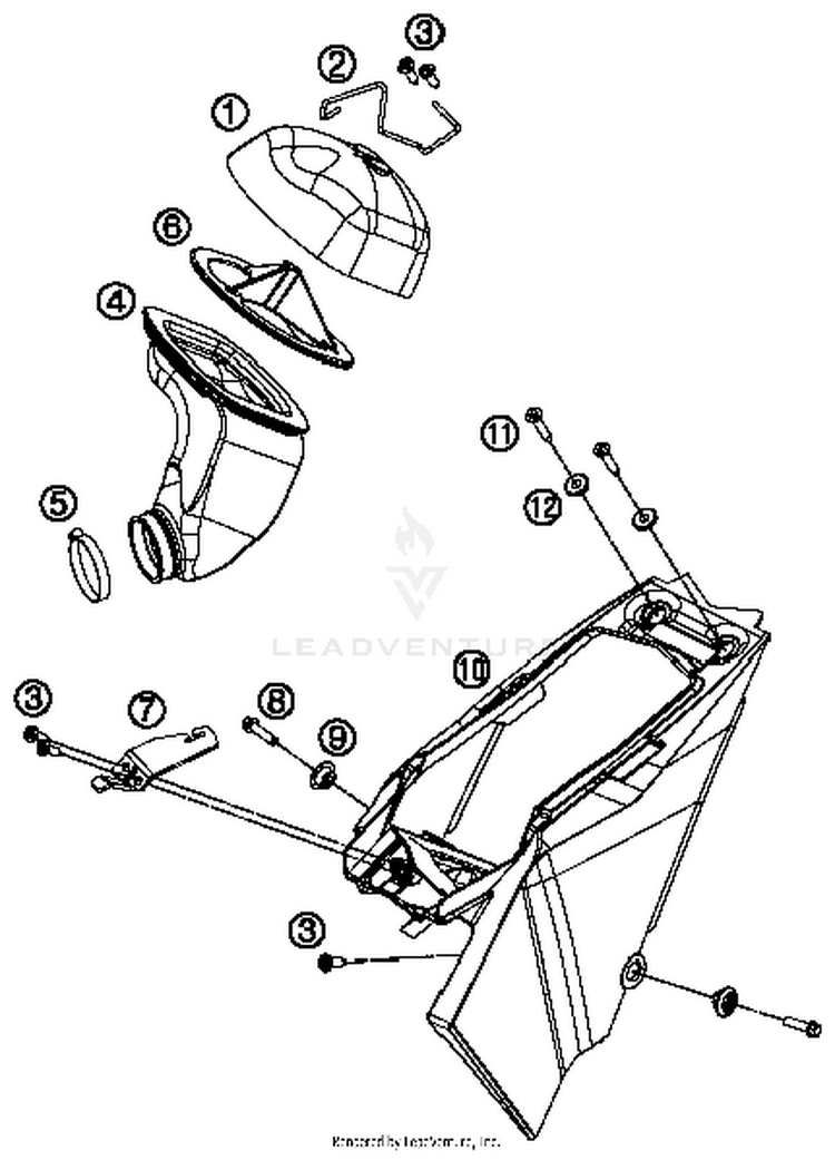 Air Filter Box 65 SX Chassis - 2014 Schematic
