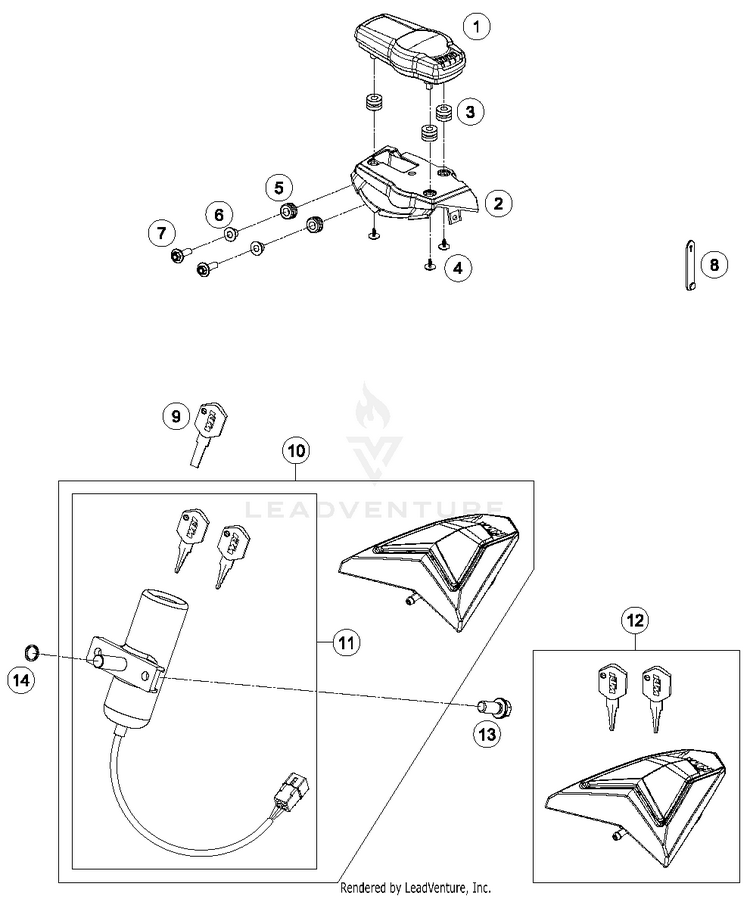 Instruments / Lock System 690 ENDURO R Chassis - 2016 Schematic