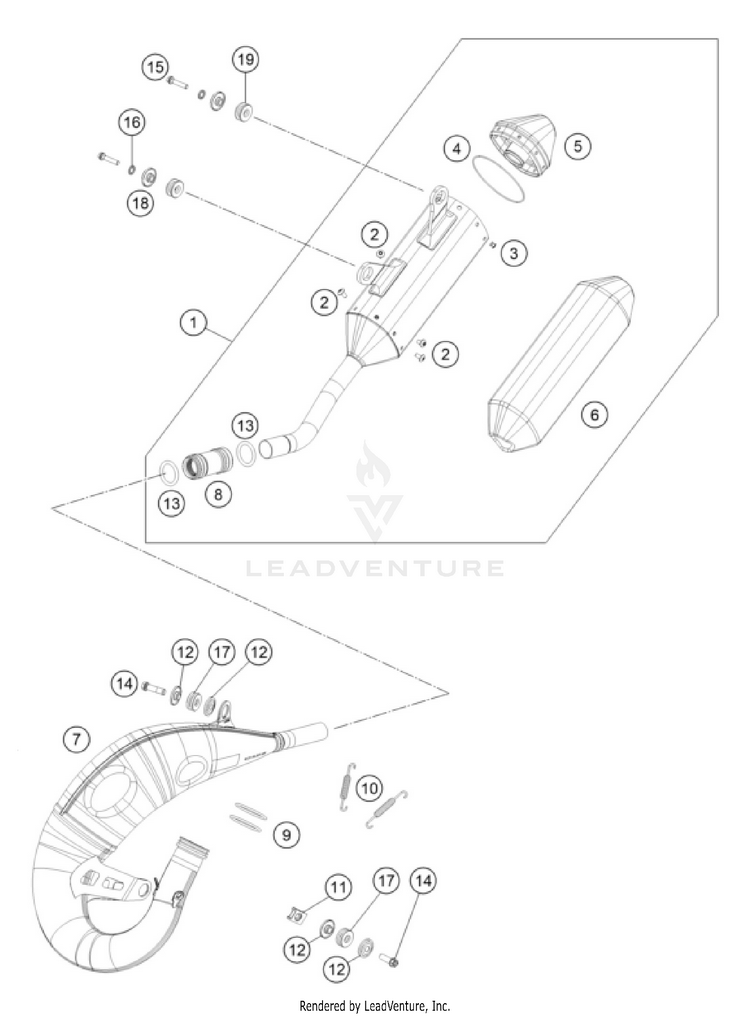 Exhaust System 125 SX CHASSIS - 2026 Schematic