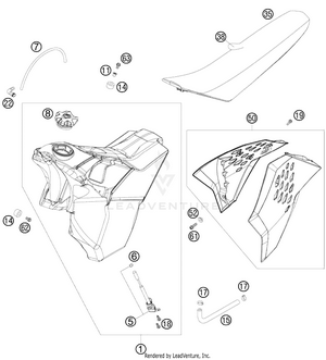 Tank, Seat, Cover Schematic