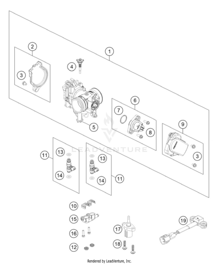 Throttle Body 125 SX/XC ENGINE - 2026 Schematic