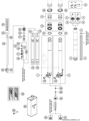 Front Fork Disassembled Schematic