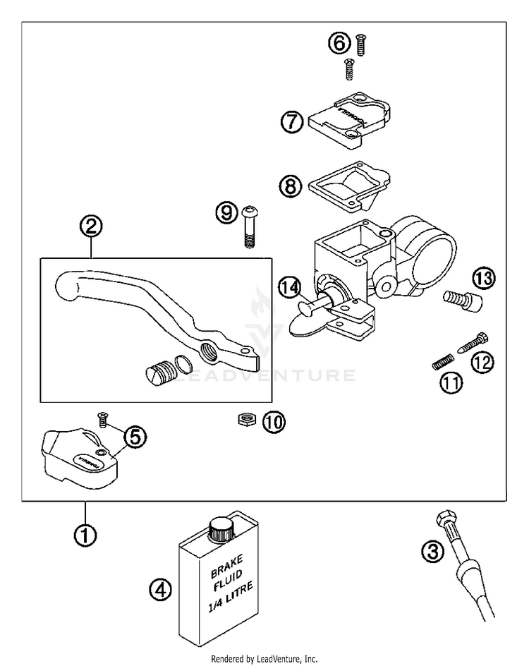 Hand Brake Cylinder 50 SX Chassis - 2007 Schematic