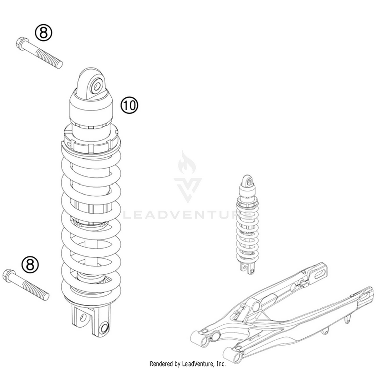 Shock Absorber 250 XC Chassis - 2011 Schematic