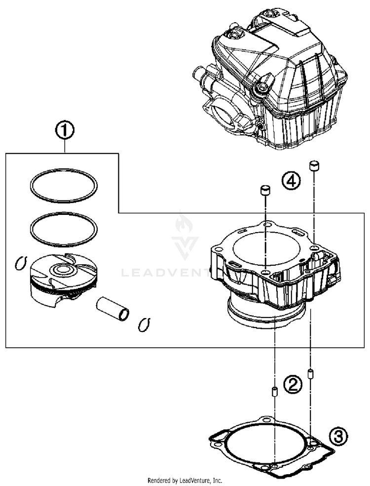 Cylinder 450 SX-F FACT. REPL. USA Engine - 2012 Schematic