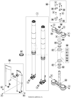 Front Fork, Triple Clamp Schematic