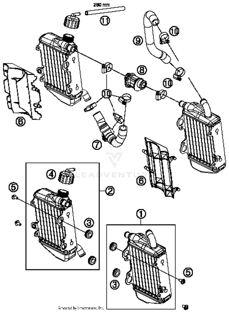Cooling System 65 SX Engine - 2014 Schematic