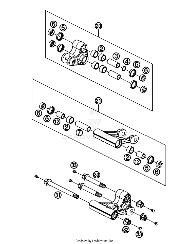 Pro Lever Linking 690 Supermoto Black Chassis - 2007 Schematic