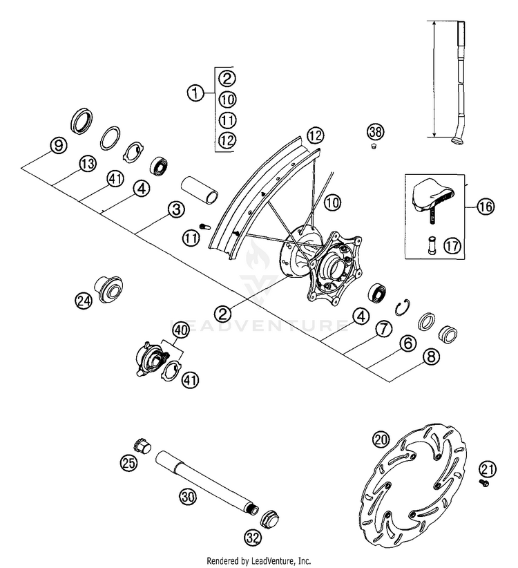 Front Wheel Exc 200 EXC Chassis - 2002 Schematic