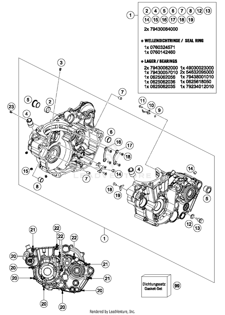 Engine Case 500 EXC-F ENGINE - 2018 Schematic