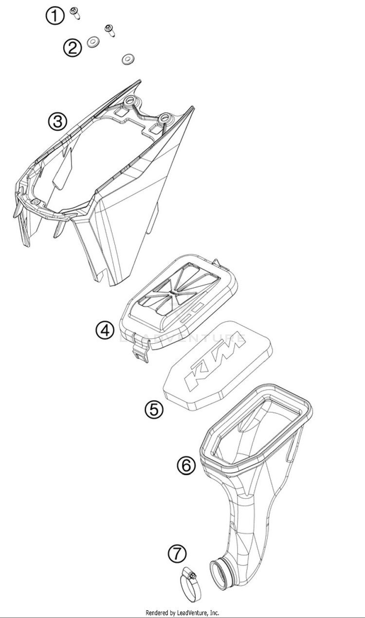 Air Filter 50 SX Chassis - 2011 Schematic