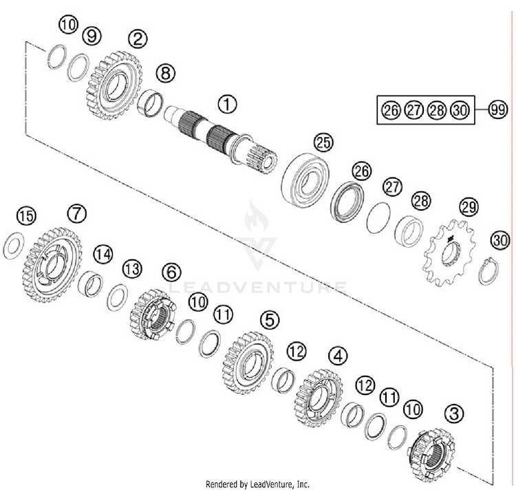 Transmission Ii - Countershaft 300 XC Engine - 2012 Schematic