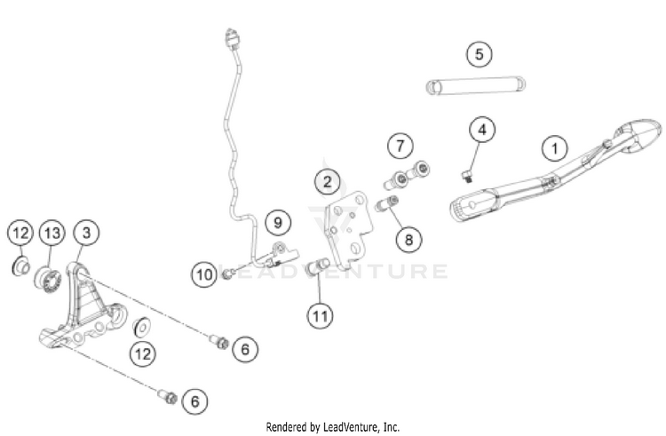 Side / Center Stand 1390 SUPER DUKE R EVO, black CHASSIS - 2024 Schematic