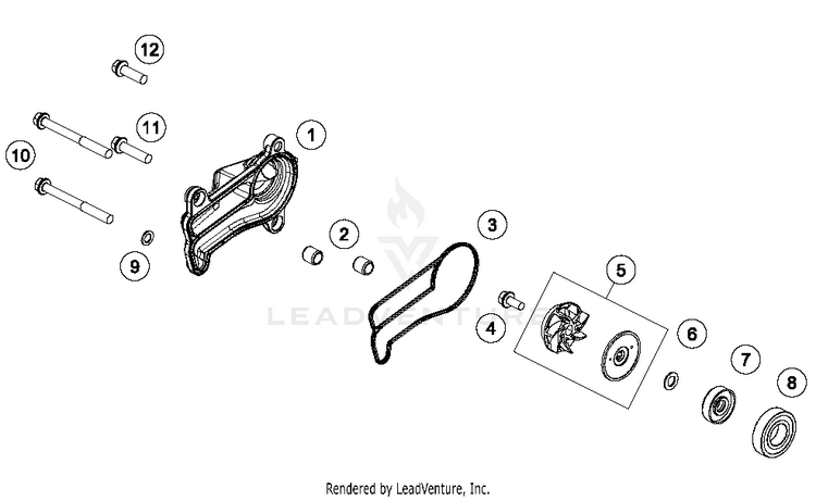 Water Pump 250 XC-W TPI ENGINE - 2018 Schematic