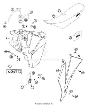 Tank, Seat, Cover Schematic