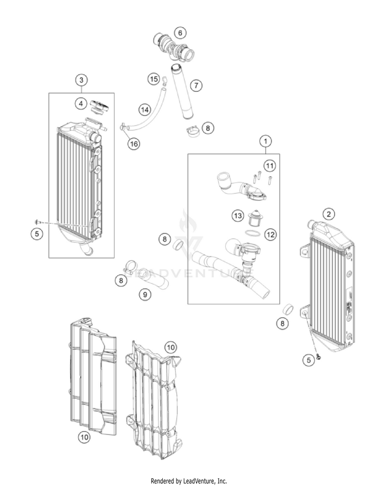Cooling System 300 XC Engine - 2023 Schematic