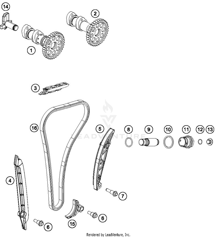 Timing Drive 250 SX-F ENGINE - 2019 Schematic