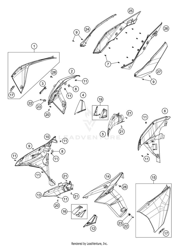 Side Trim 1290 SUPER ADVENTURE S SILVER CHASSIS - 2020 Schematic